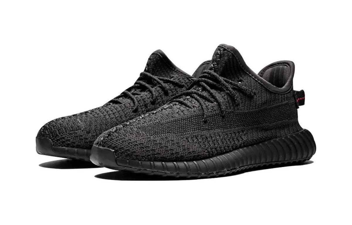 Детские кроссовки с принтом Yeezy Boost 350 V2 Black Non-Reflective Adidas Originals, Black — фото 4