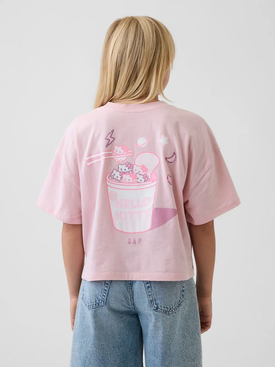 Футболка оверсайз Hello Kitty Gap, розовый — фото 2
