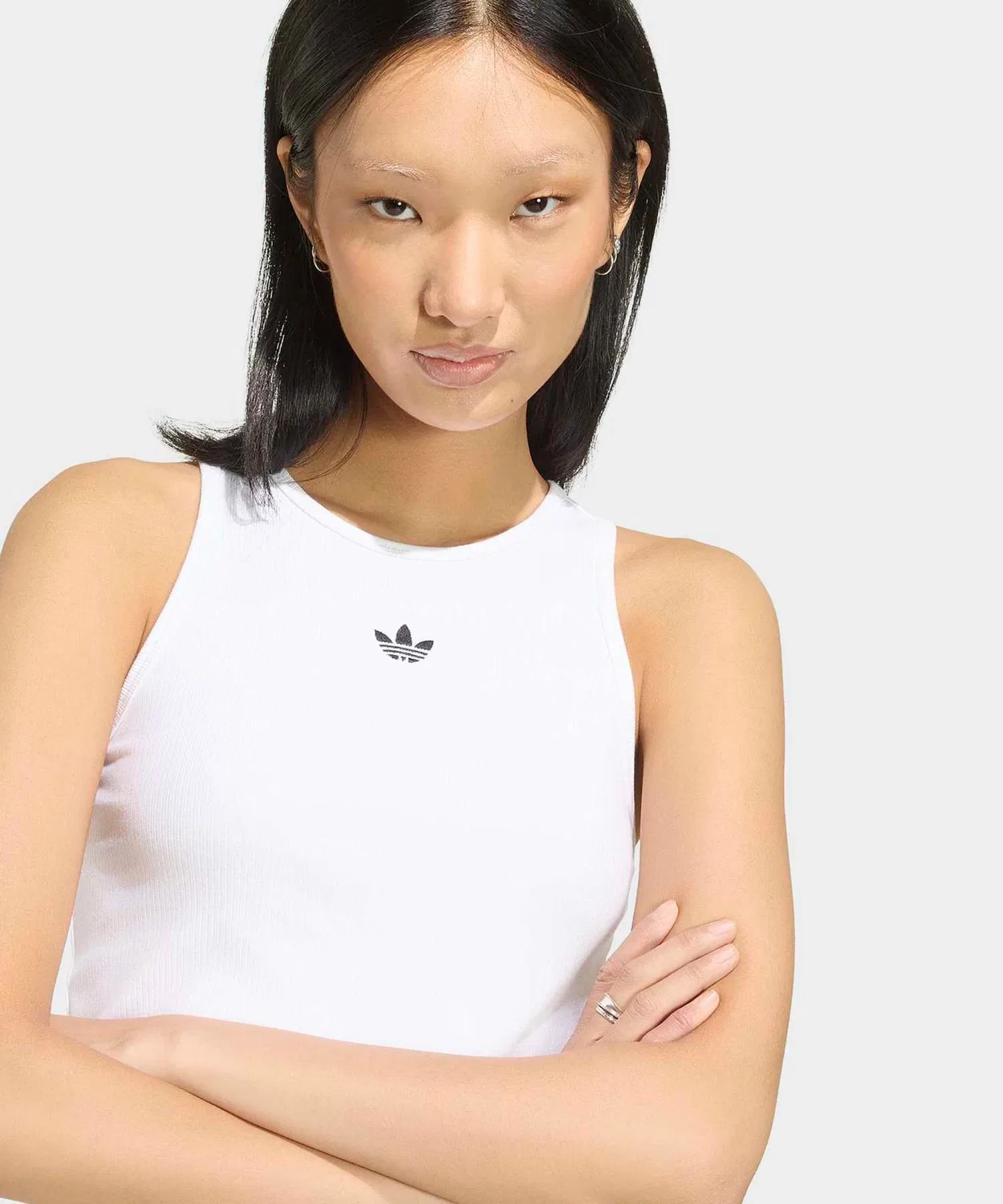 Женский топ без рукавов Essential Rib Tank Adidas Originals, Белый — фото 3