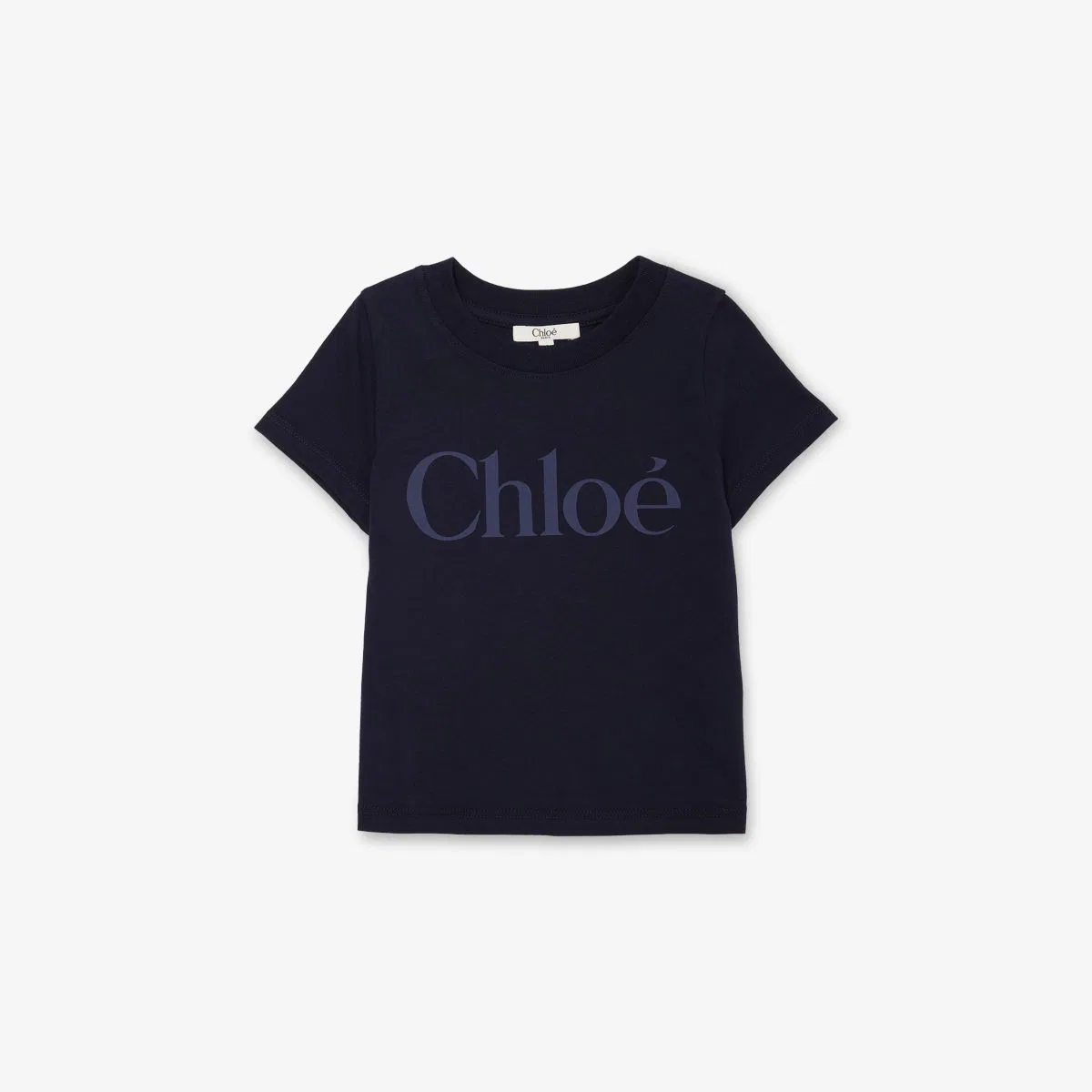 Хлопковая футболка с коротким рукавом и логотипом, размер 4-14 лет Chloe, темно-синий