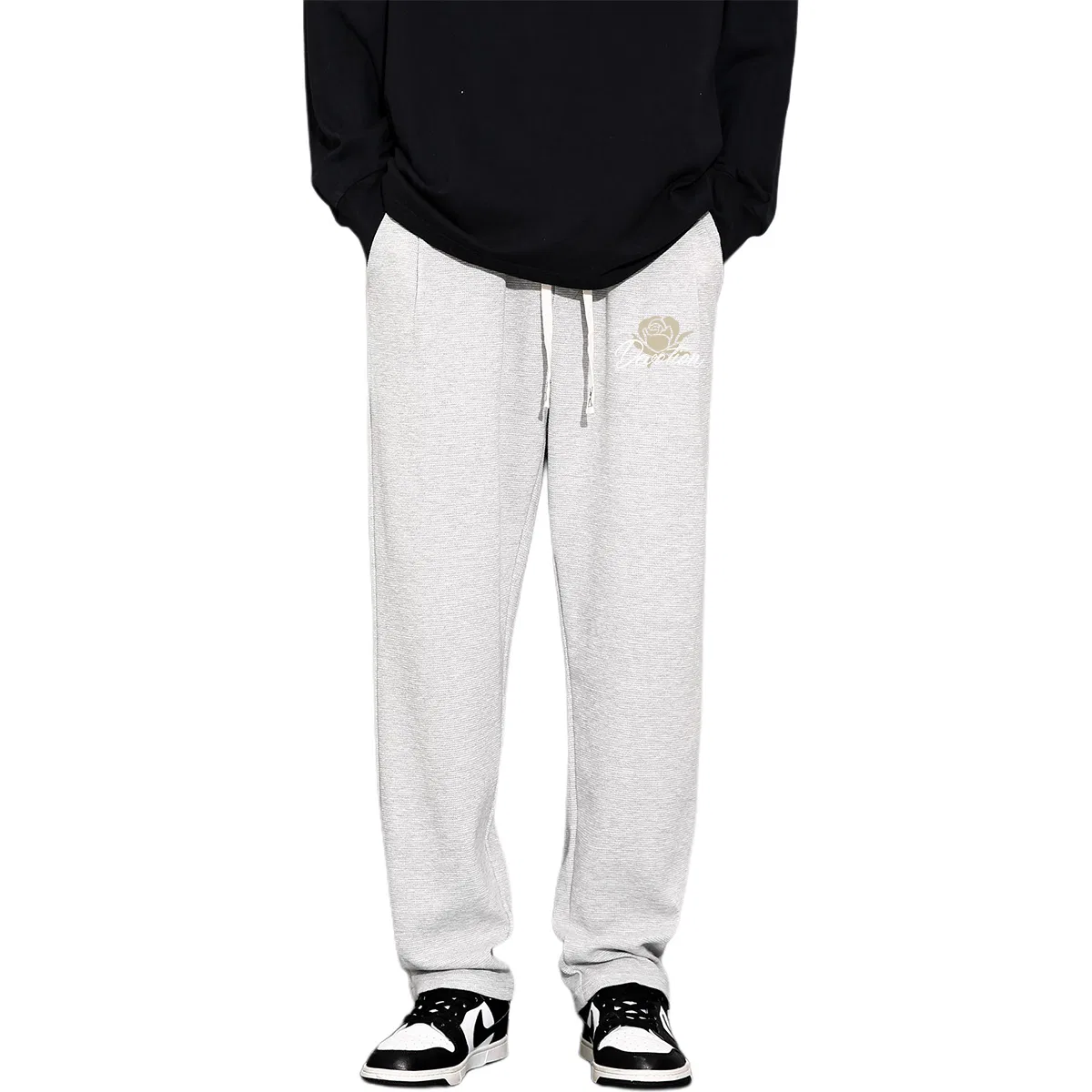 Детские брюки свободного прямого кроя Beloved Thorn Pants Logo MINISO, Heather Gray