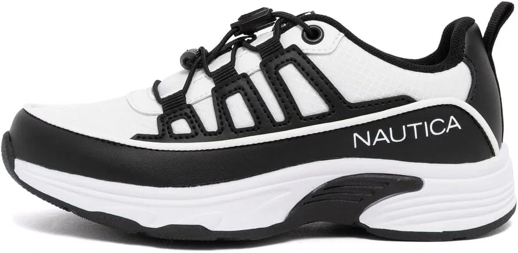 Детские кроссовки с принтом Bungee Speed Lace Nautica, White Black — фото 2