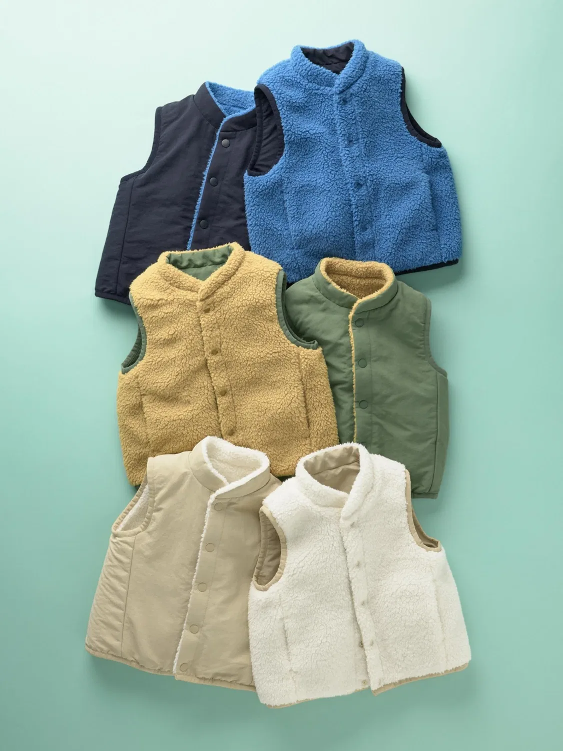 Жилет детский двусторонний из флиса Uniqlo, синий — фото 3
