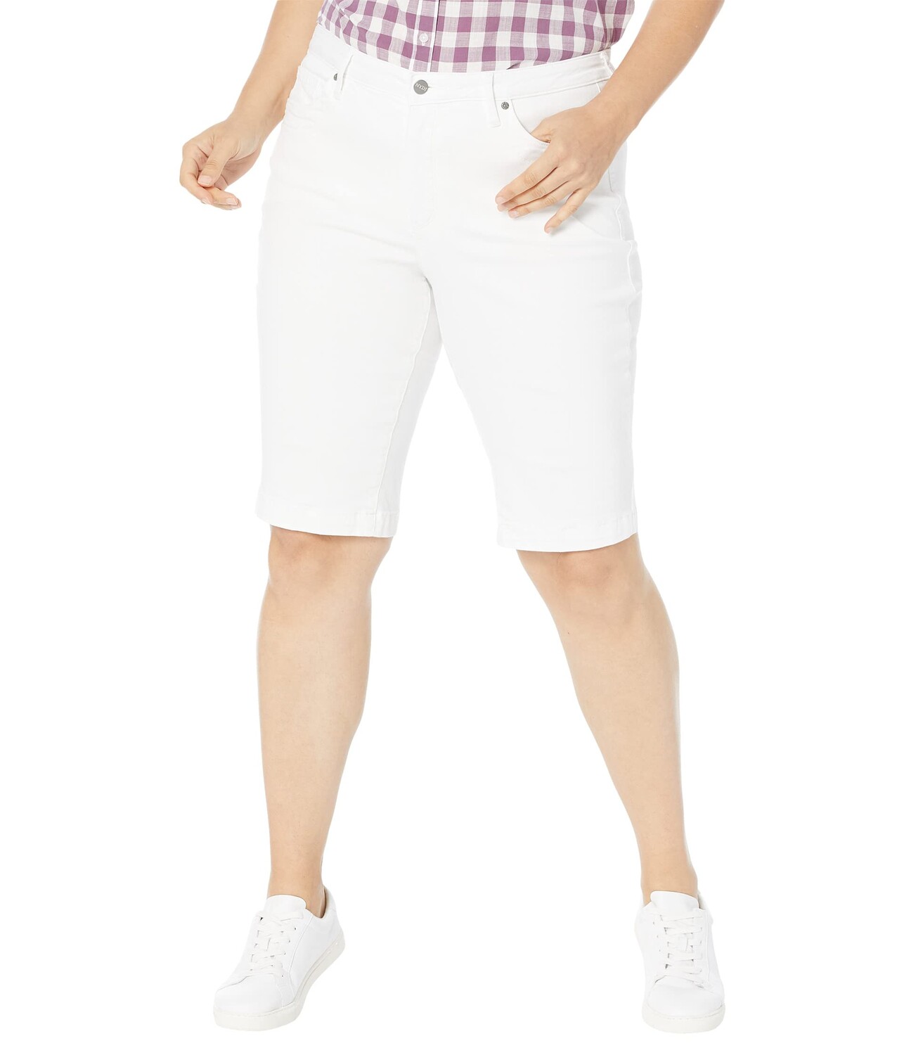 

Шорты NYDJ Plus Size, Plus Size Tailored Bermuda Shorts in Optic White