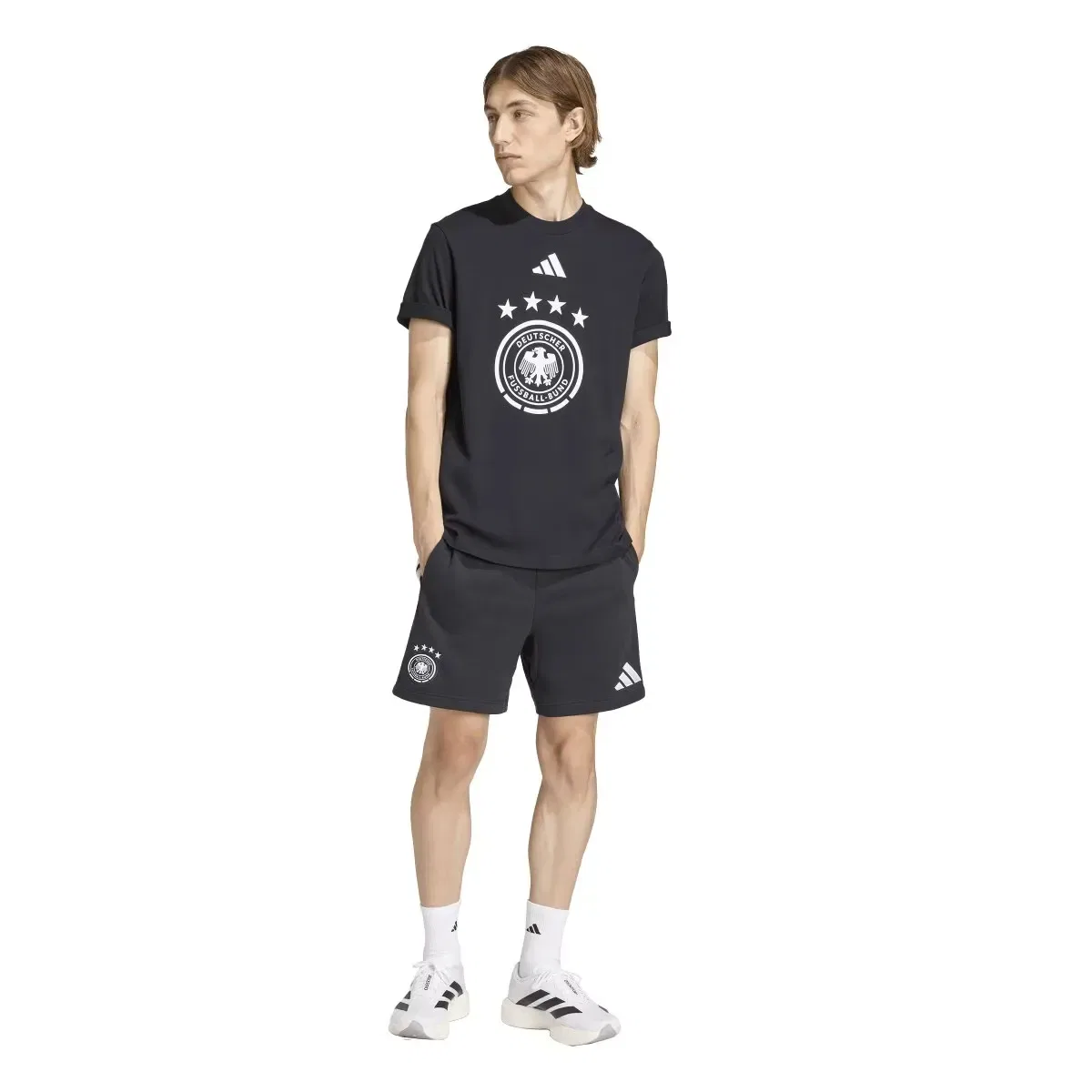 Мужская футболка с принтом Alemania Mundial 2026 DNA Graphic adidas, Negro — фото 3