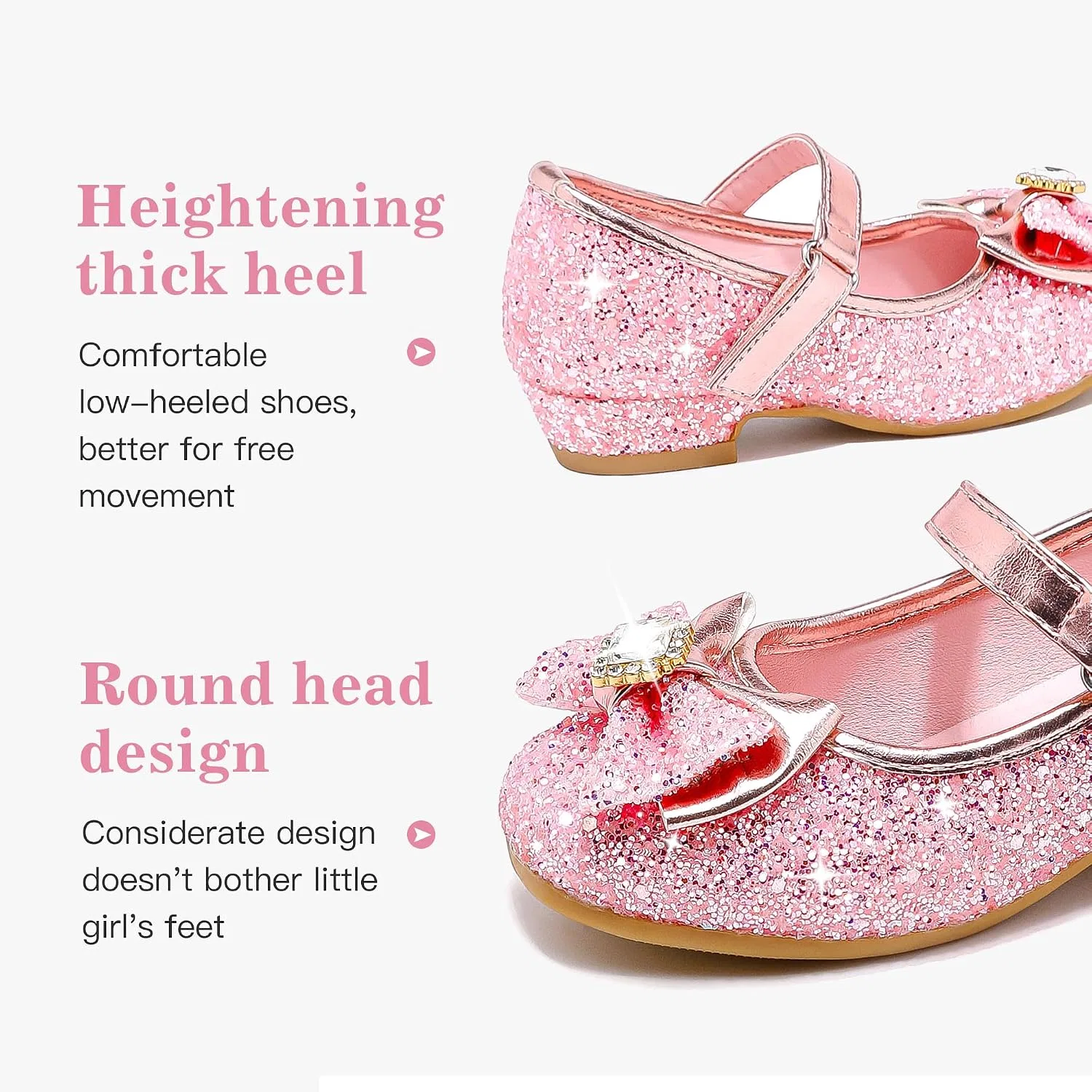Детские туфли для девочек с блестками Princess Mary Jane Furdeour, Pinkbrilliant — фото 4