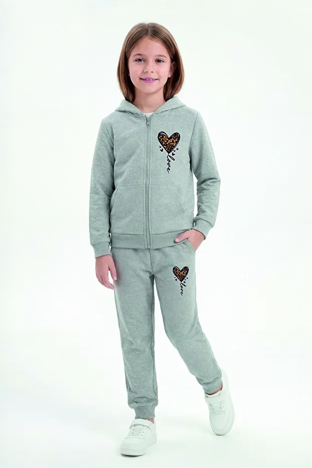 Детский комплект спортивных костюмов для девочек с принтом 6 шт Panios Kids, Gray-Blue-Black — фото 2