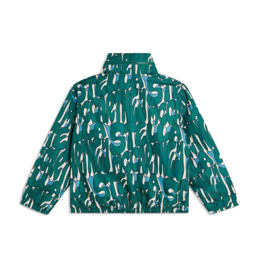 Бомбер с принтом Boys All-Over Logo-Print Bomber Jacket Stella McCartney, Verde/Multicolor — фото 2