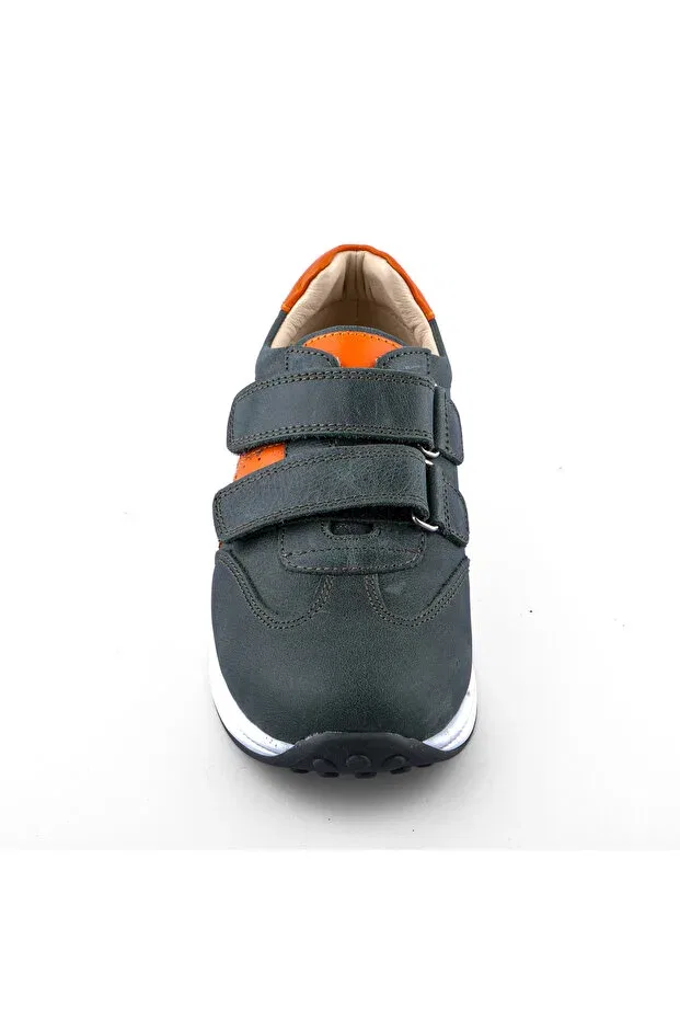 Детские ортопедические кроссовки для девочек из кожи Ortoplus, Green-Orangean — фото 3