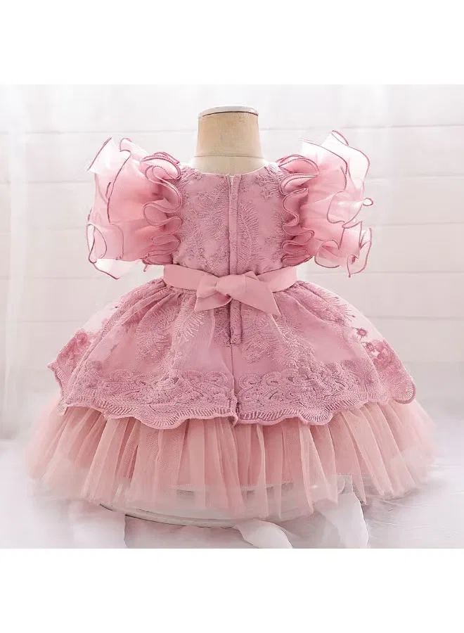 Платье с цветочным принтом Princess Best Gift Fashion, розовый — фото 3