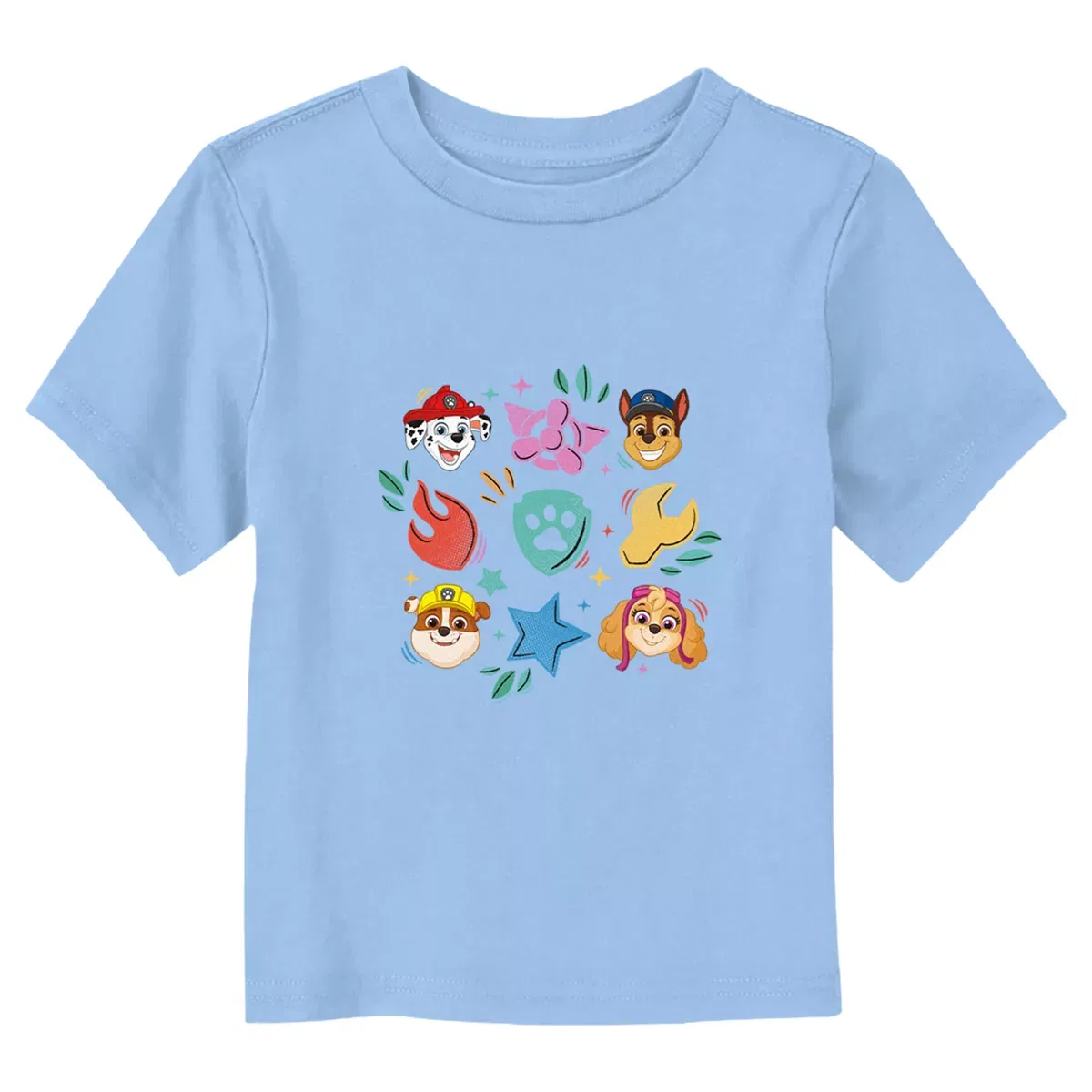 Детское футболка с принтом PAW Patrol Team Icons PAW Patrol, Light Blue