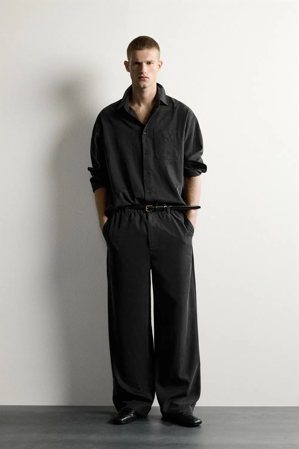 Свободная футболка свободного кроя ZARA, Dark grey