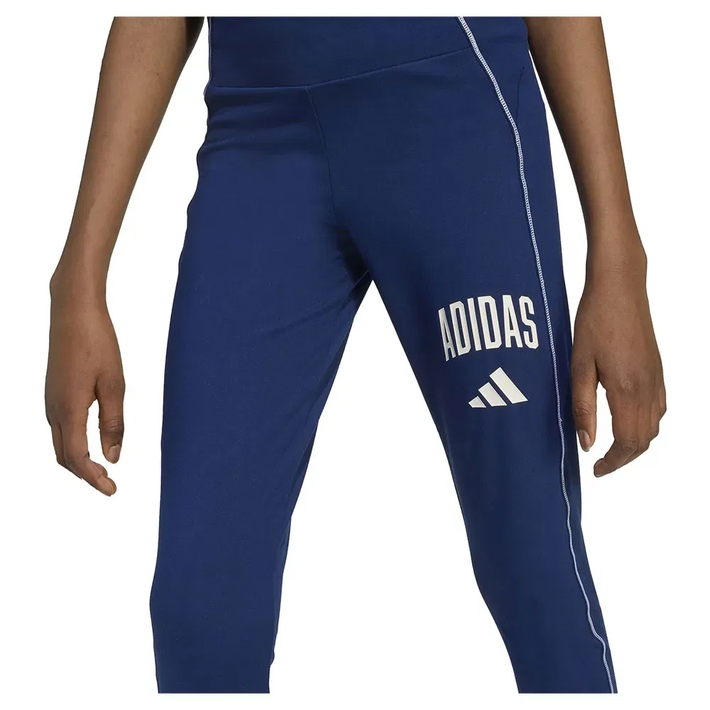 Леггинсы Adidas Train Essentials Collegiate Print, синий — фото 4