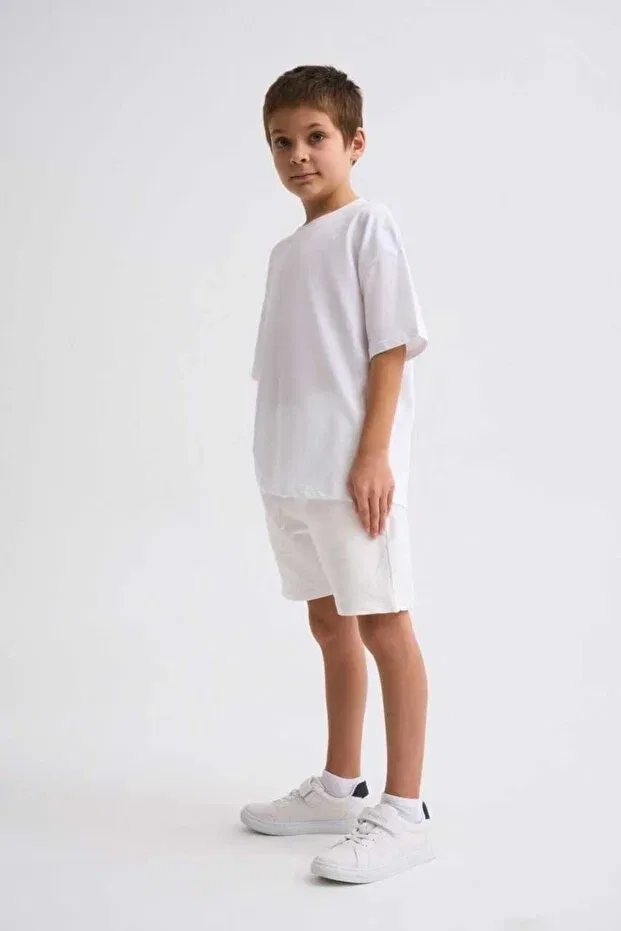 Детские шорты для мальчиков органические модель Basics Therecolor, Ecru — фото 2
