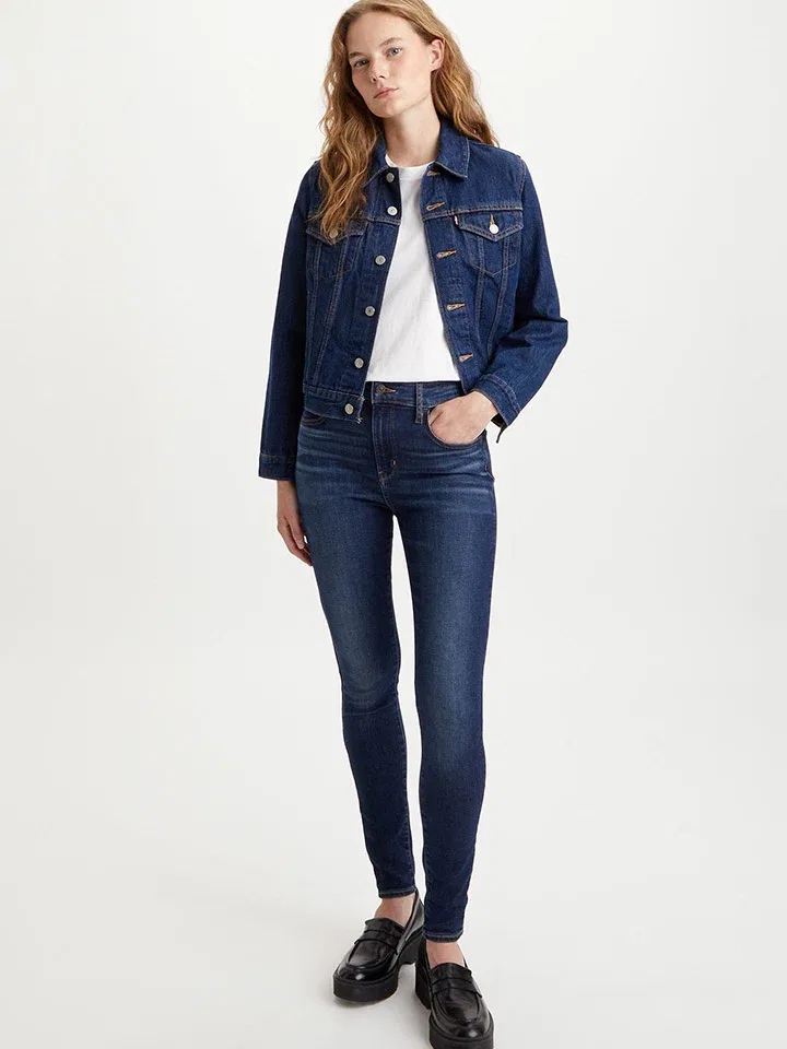 Женские джинсы с завышенной талией Levi's, Dark Blue — фото 2