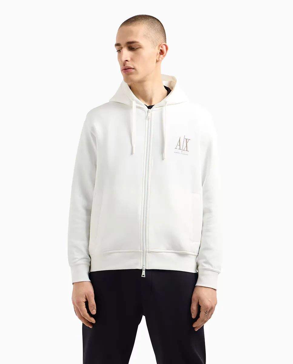 

Мужская толстовка на молнии ICON Armani Exchange, цвет Crudo