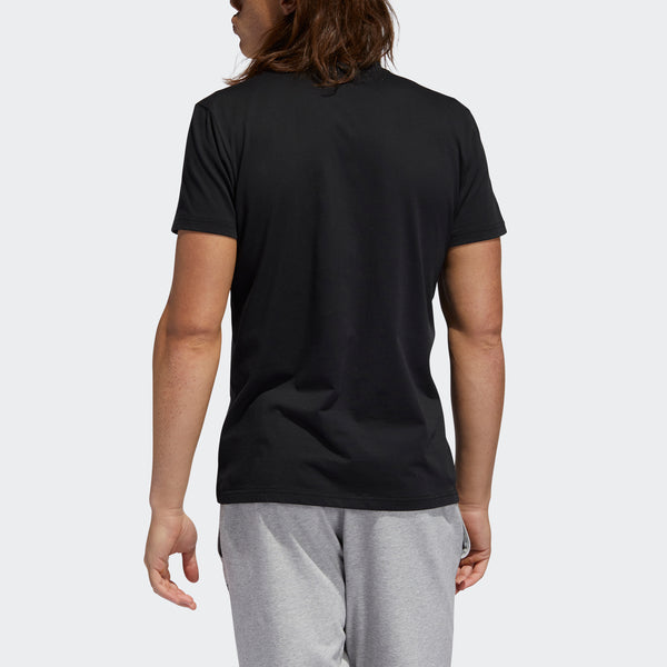Футболка bos metallic sports stylish printing round neck short sleeve black Adidas, черный — фото 4