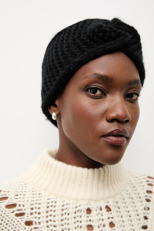 

Повязка на голову из мериносовой шерсти Answear.Lab, черный