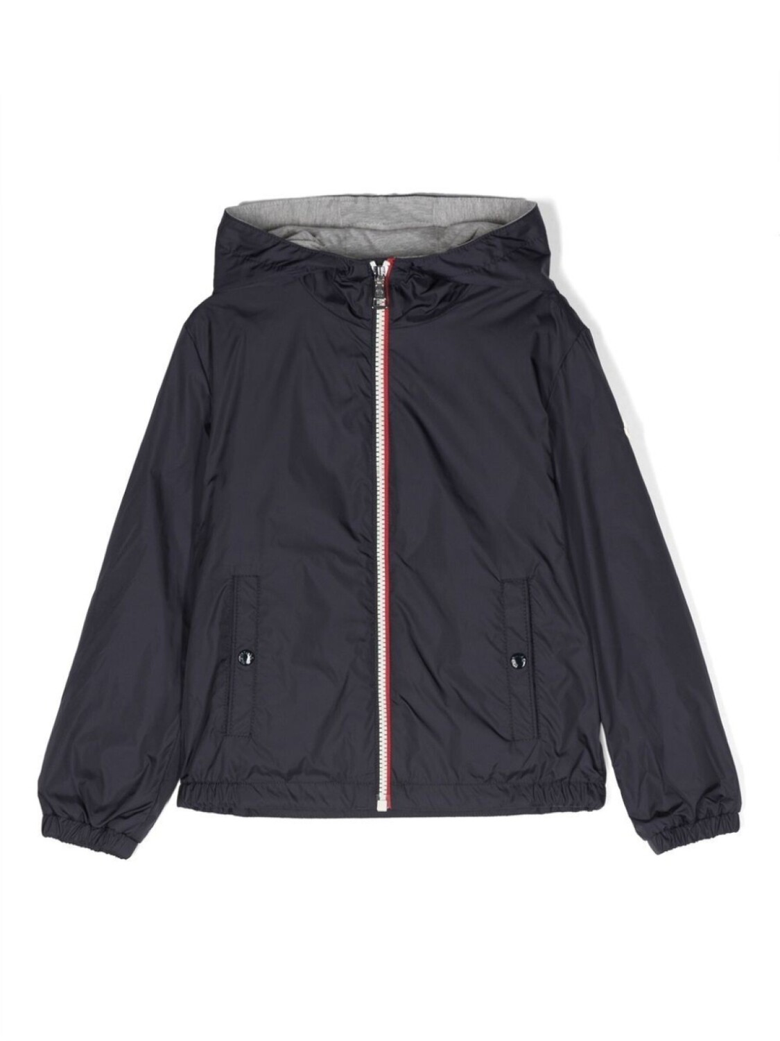 

Moncler Enfant куртка с капюшоном и нашивкой-логотипом, синий