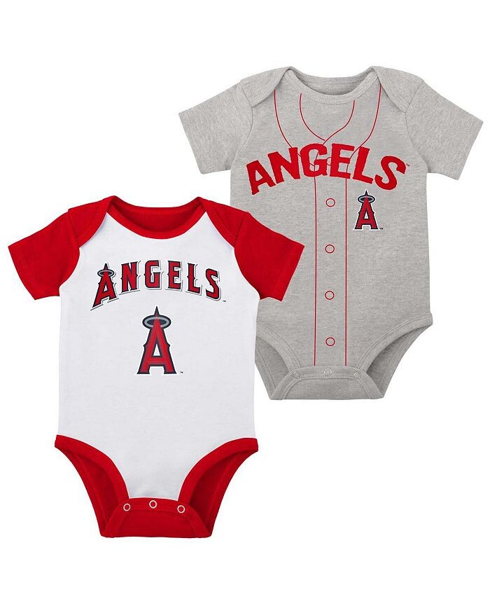 Комплект из двух боди Little Slugger цвета Los Angeles Angels белого и серого цвета для новорожденных для мальчиков и девочек Outerstuff, белый — фото 2