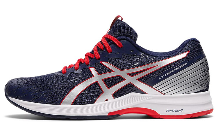 

Кроссовки LyteRacer 3 женские с низким верхом, синие/красные/серебристые Asics