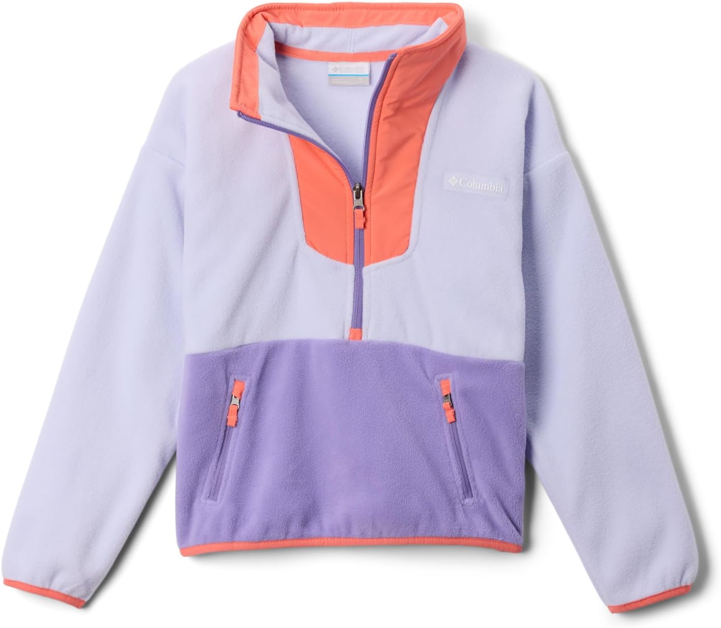 

Флисовая кофта Columbia Boys Sequoia Grove Half Zip, Snowdrift/Hot Coral/Paisley Purple