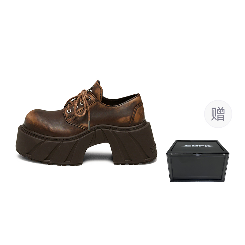 SMFK Кожаные туфли-лодочки женские коричневые Wild Horse Brown ручной выделки с магнитной коробкой для хранения