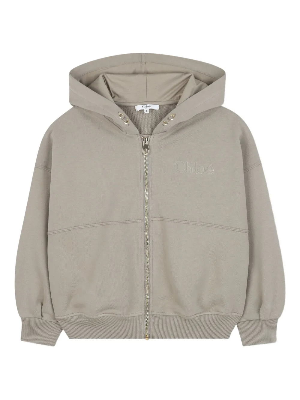 

Толстовка на молнии с капюшоном Chloé Kids, серый