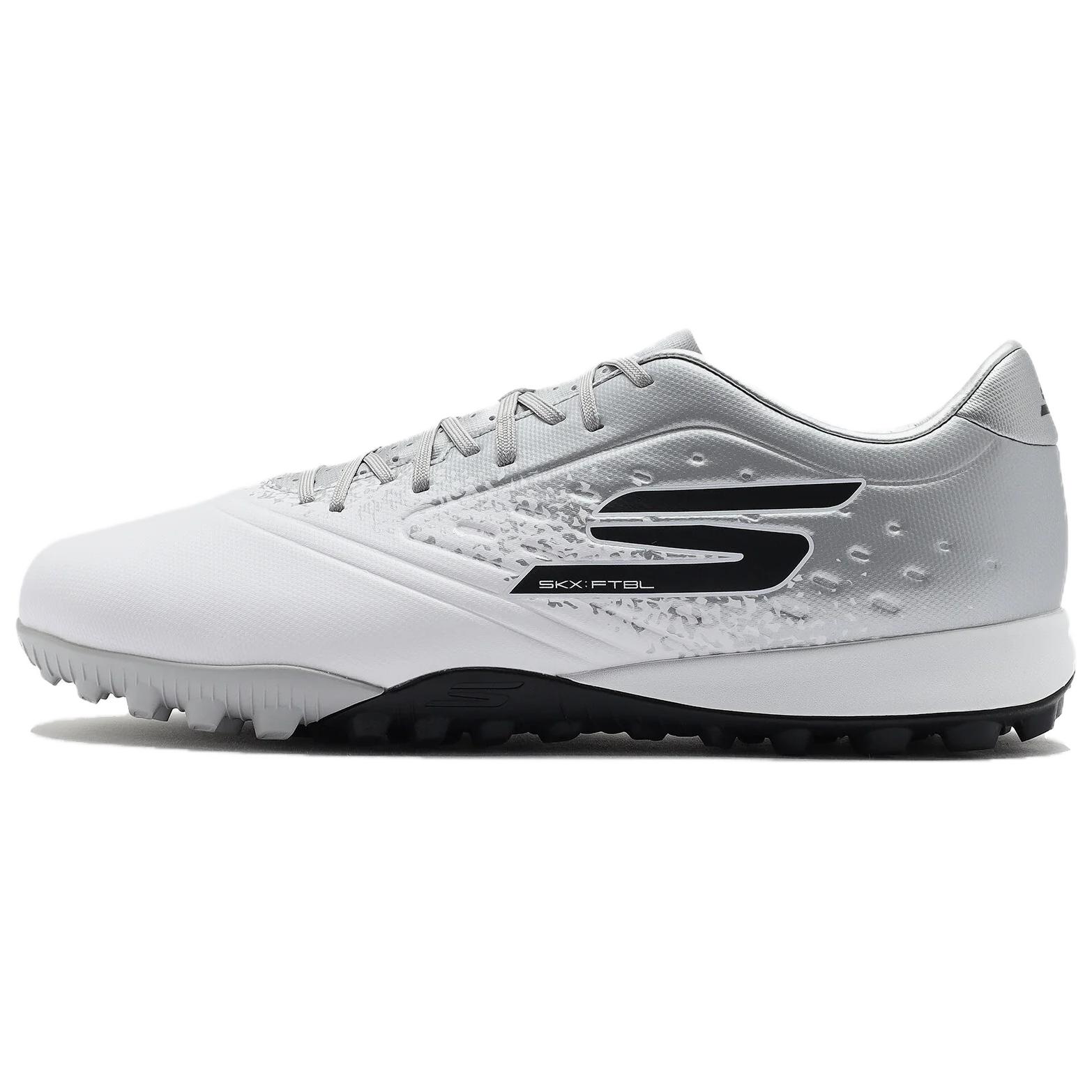 

GO SOCCER мужские искусственный газон амортизация износостойкие футбольные бутсы мужские белый серебро Skechers, белый серебряный