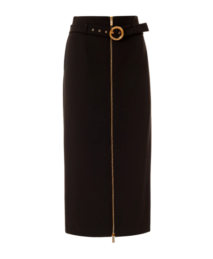 

Длинная черная юбка с золотой пряжкой Just Cavalli, черный