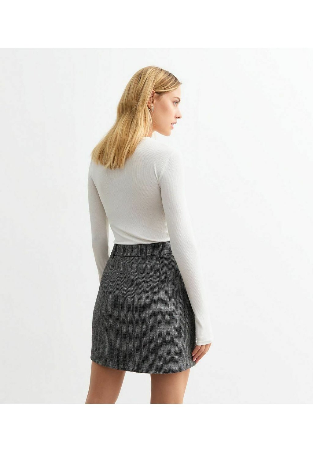 

Юбка А-силуэта HERRINGBONE MINI New Look, черный