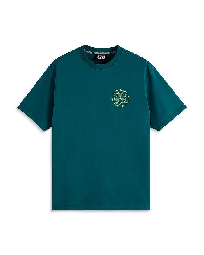 

Футболка свободного кроя с рисунком спереди и сзади Scotch & Soda, зеленый