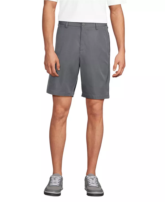 

Школьные шорты-чинос мужские Active Performance, 9" Lands' End, серый