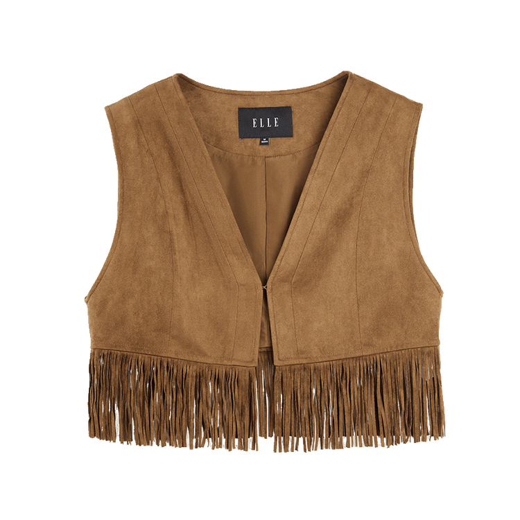 

ELLE Женская кофейная V-образная жилетка Moderate