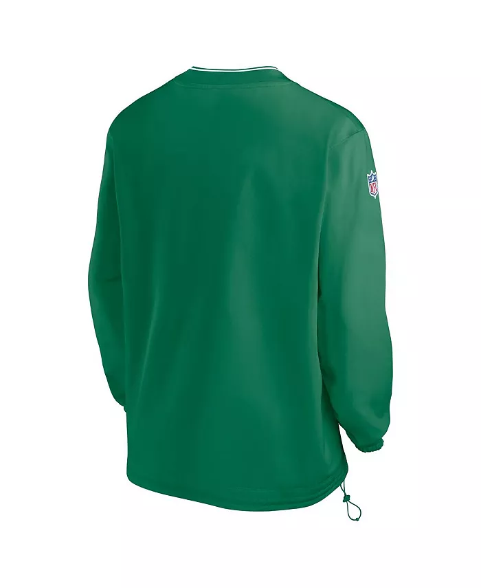 Мужская толстовка с длинным рукавом и V-образным вырезом Kelly-Green Philadelphia Eagles Throwback Logo Nike — фото 2