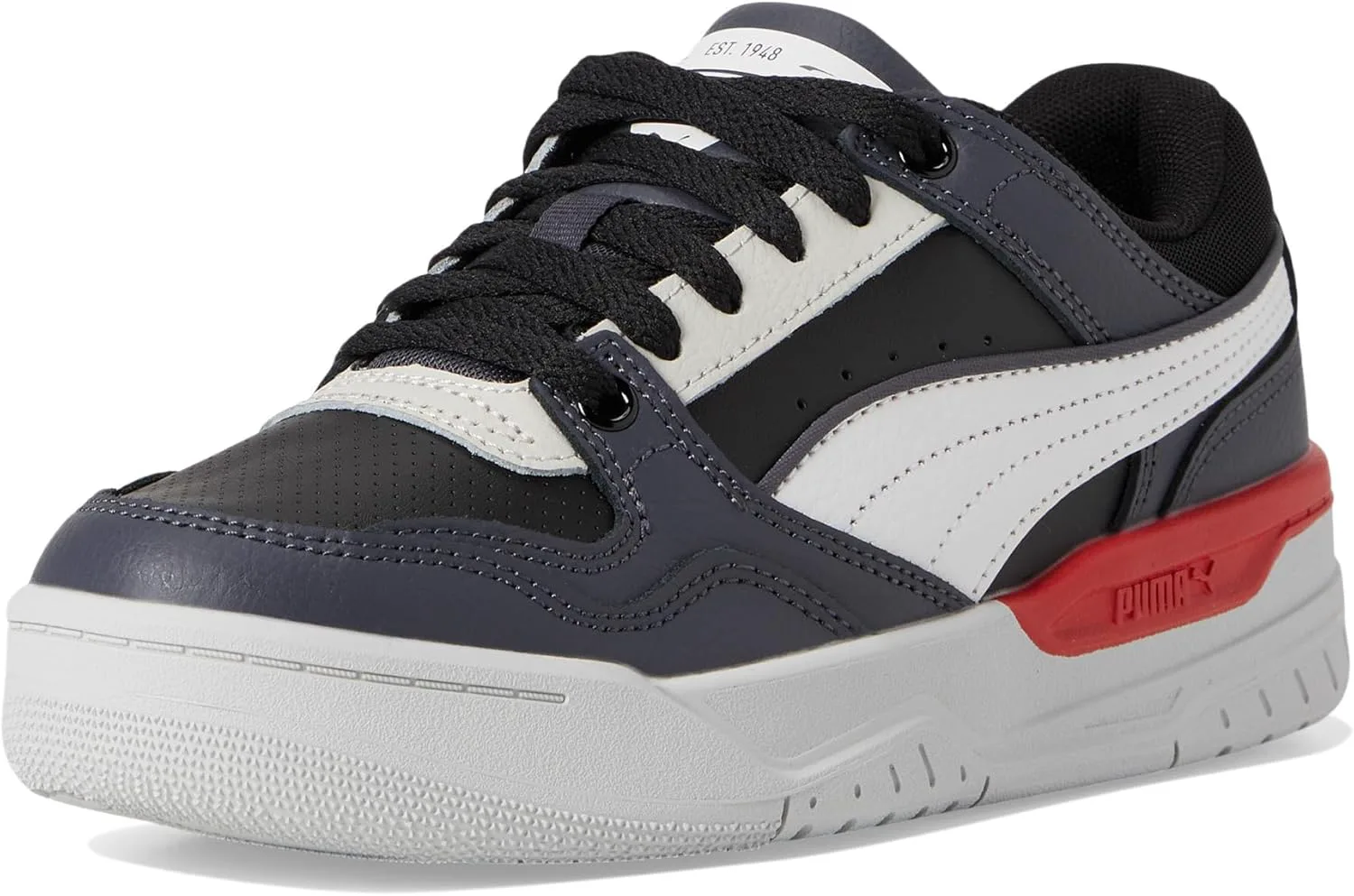 Детские кроссовки PUMA для мальчиков Rebound Retro на шнуровке - серые, серый/белый/черный — фото 3