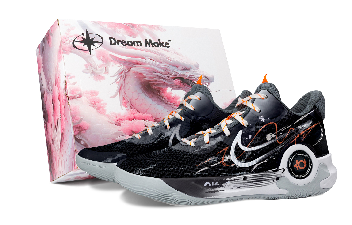 

Nike Кроссовки баскетбольные KD Trey 5 IX Unisex Mid-top черно-бело-серые, цвет Black