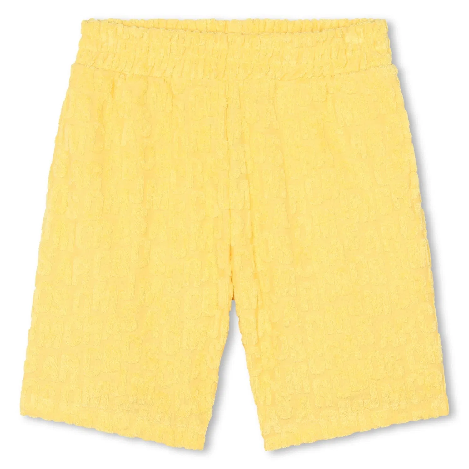 Шорты с тисненым логотипом из махровой ткани Little Marc Jacobs, Gold Yellow — фото 2