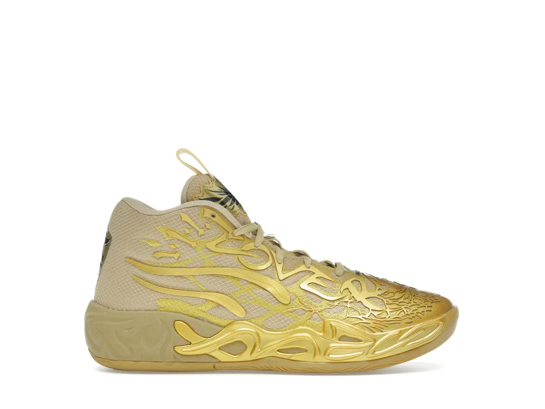Детские кроссовки для мальчиков баскетбольные Puma LaMelo Ball MB.04 Golden Child, Gold/Black