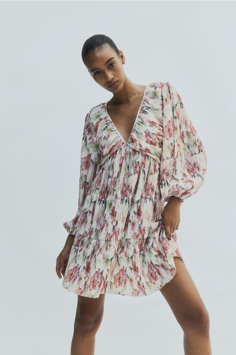 

Плиссированное платье H&M, розовый