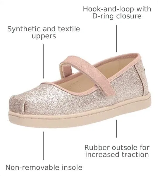 Детские туфли Мэри Джейн для девочек Tiny TOMS, Champagne Iridescent Glimmer — фото 2