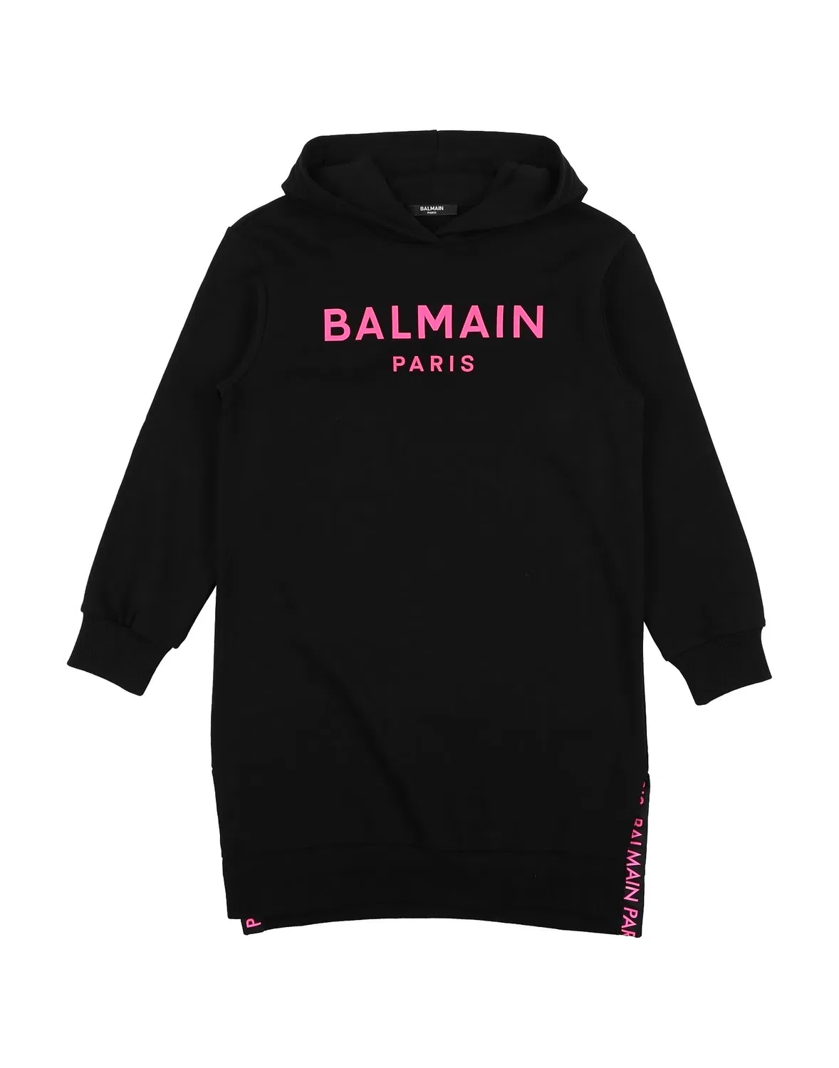 Детское платье для девочек с капюшоном Balmain, черный