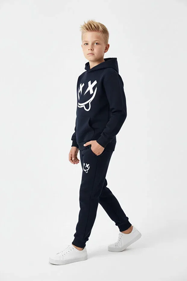 Детский спортивный костюм с принтом Emoji Fyk Kids, Navy Blue — фото 3