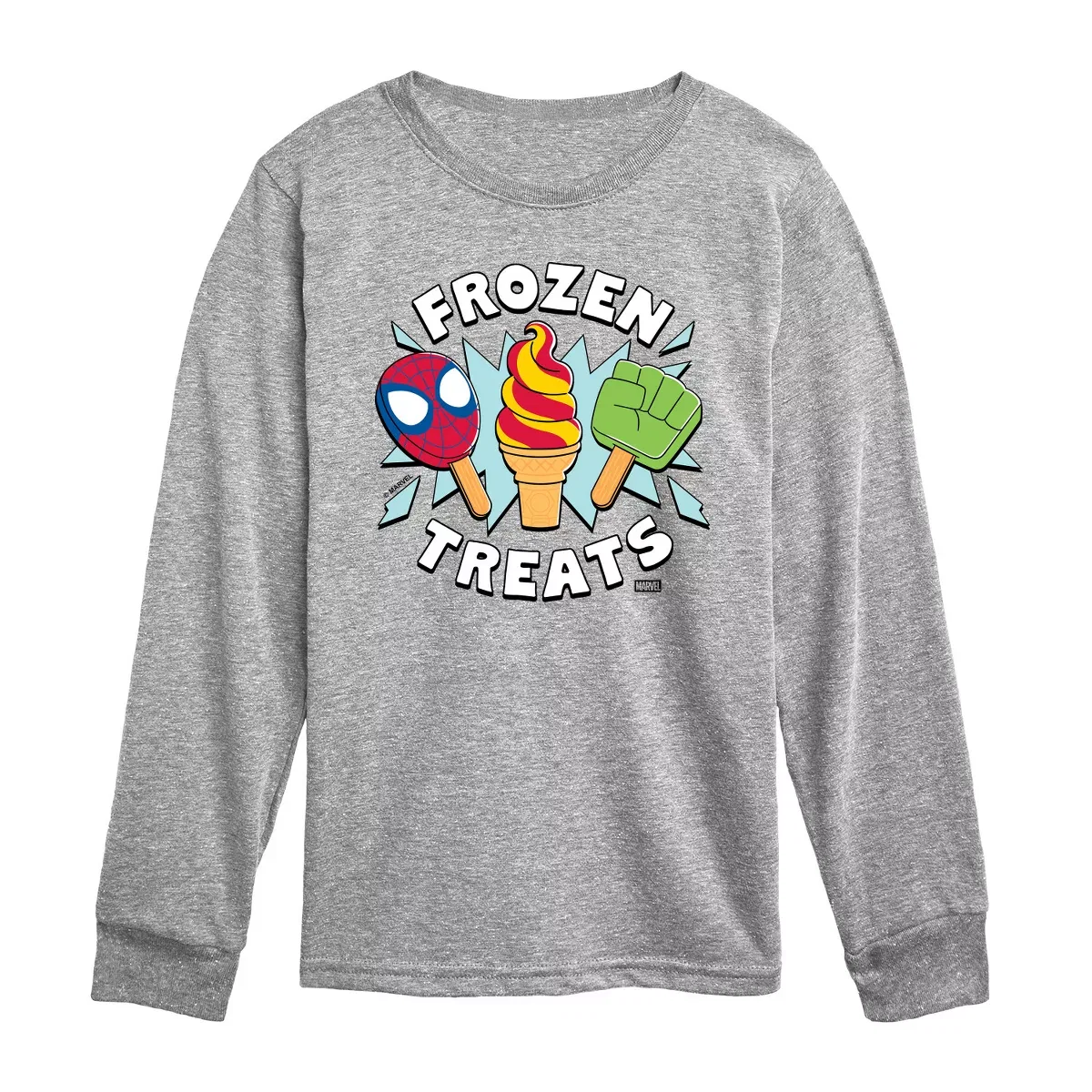 Детское футболка с длинным рукавом Frozen Treats Marvel, Athletic Heather