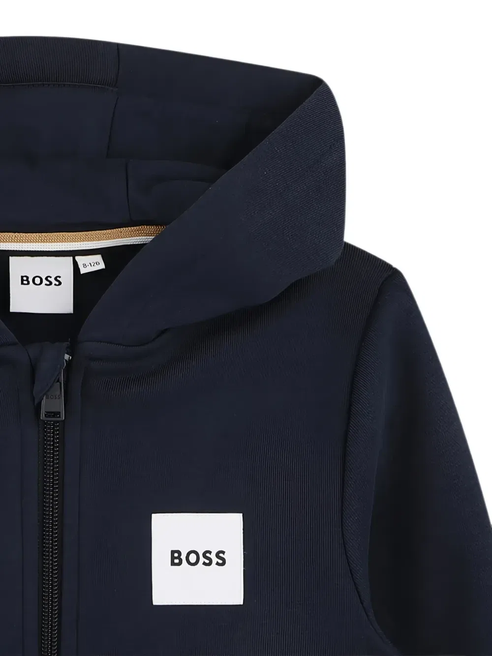 Худи на молнии с нашивкой-логотипом Boss Kidswear, синий — фото 3
