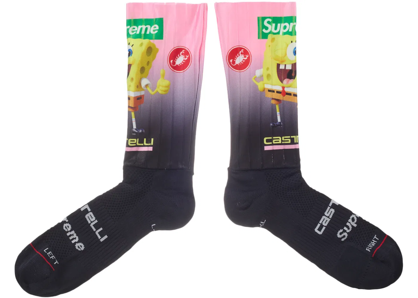 Детские носки с принтом Supreme SpongeBob SquarePants Castelli Cycling Sock (1 Pack), Black — фото 2