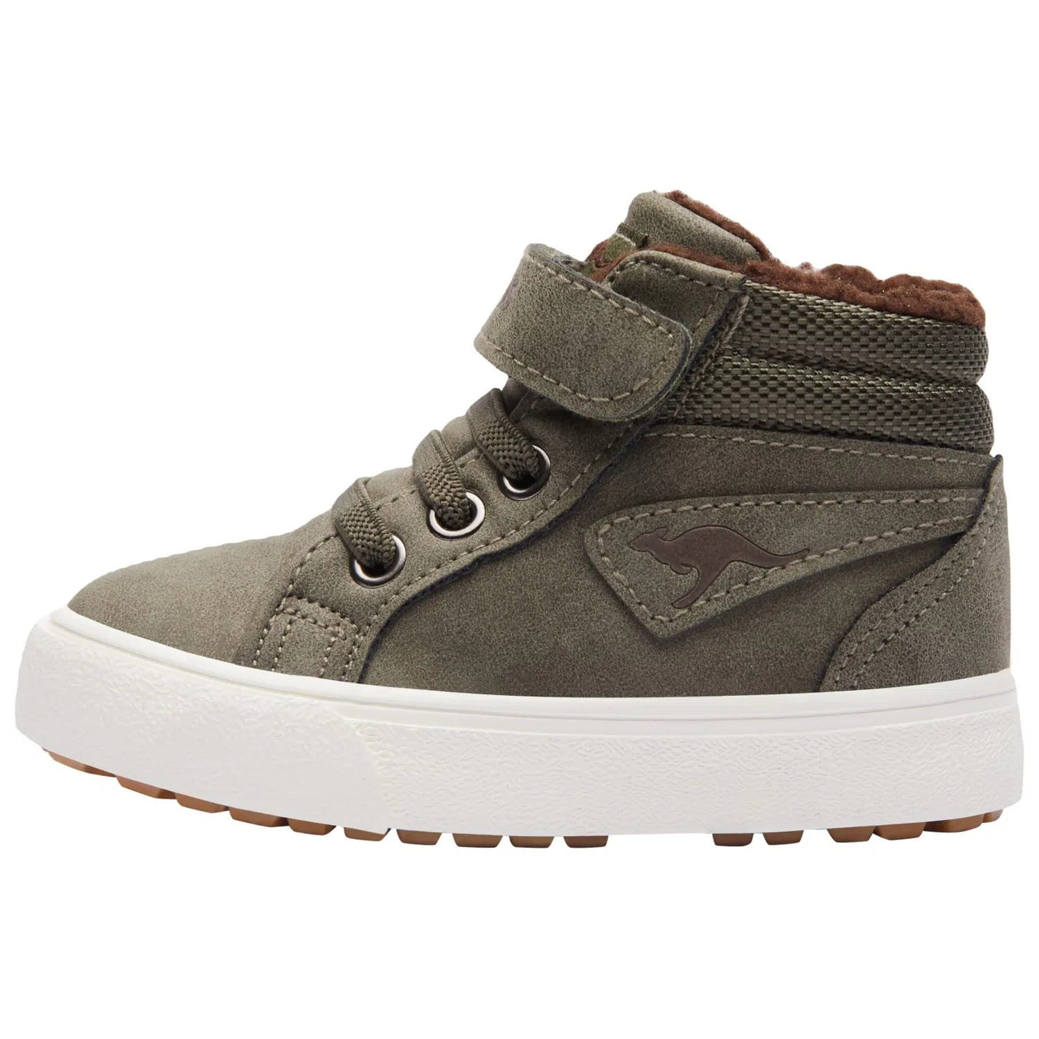 Детские зимние кроссовки с теплой подкладкой KangaROOS Kavu III, Olive/Coffee — фото 2