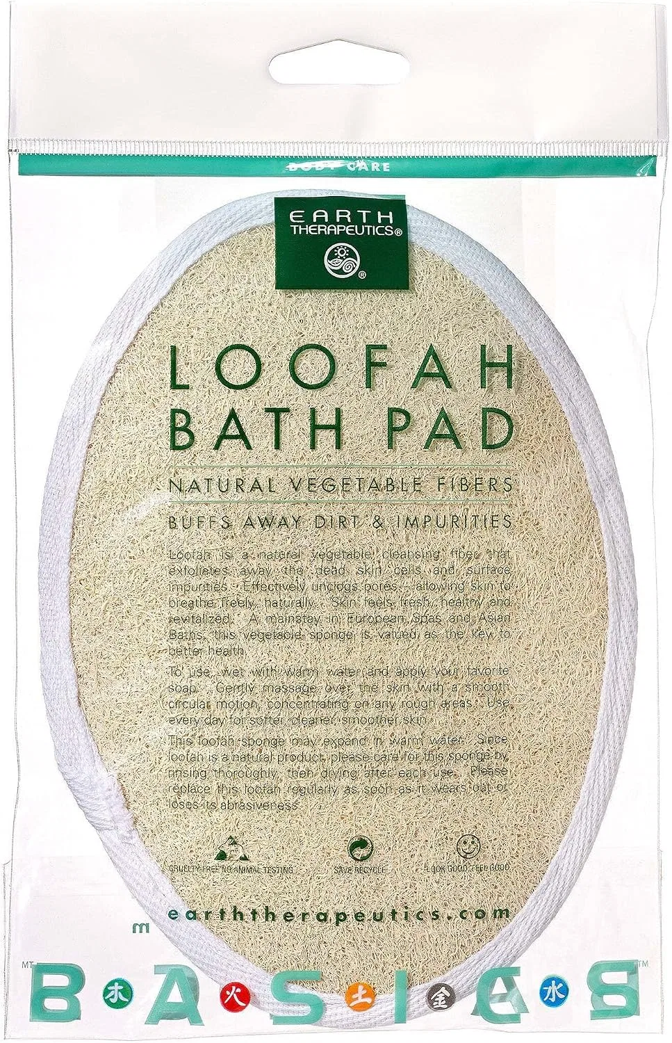 Мочалка для душа Loofah, Earth Therapeutics, 1 шт, Белый — фото 2