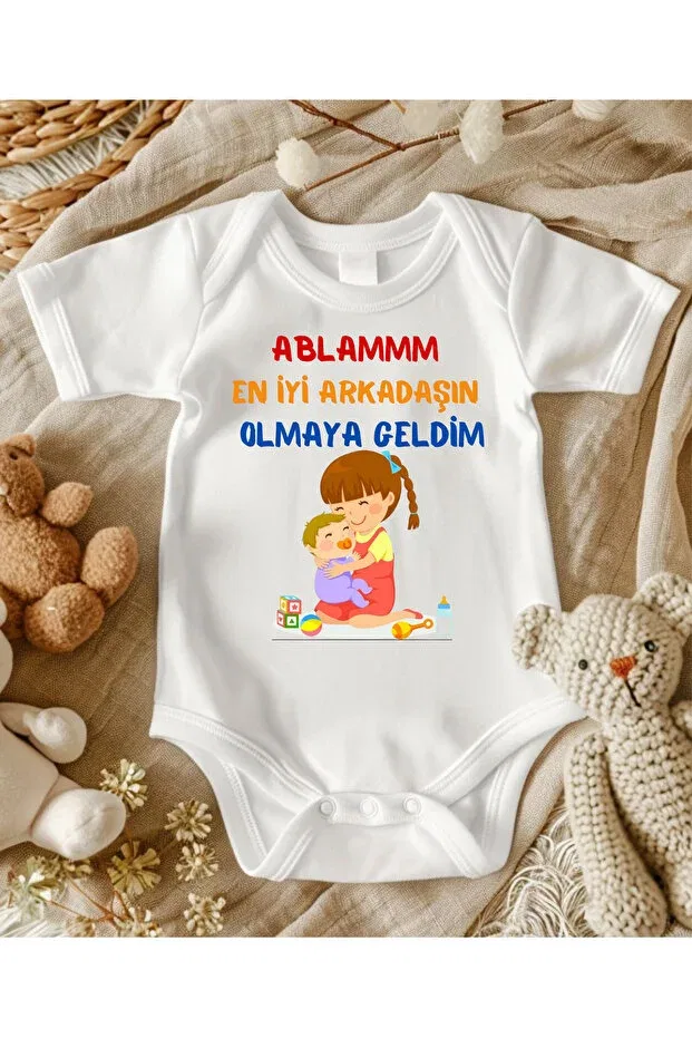 Детское боди-комбинезон для новорожденных с принтом I Became A Big Sister Baby And Bodysuit Named Hospital Release Lupi, Blue Turquoise Red