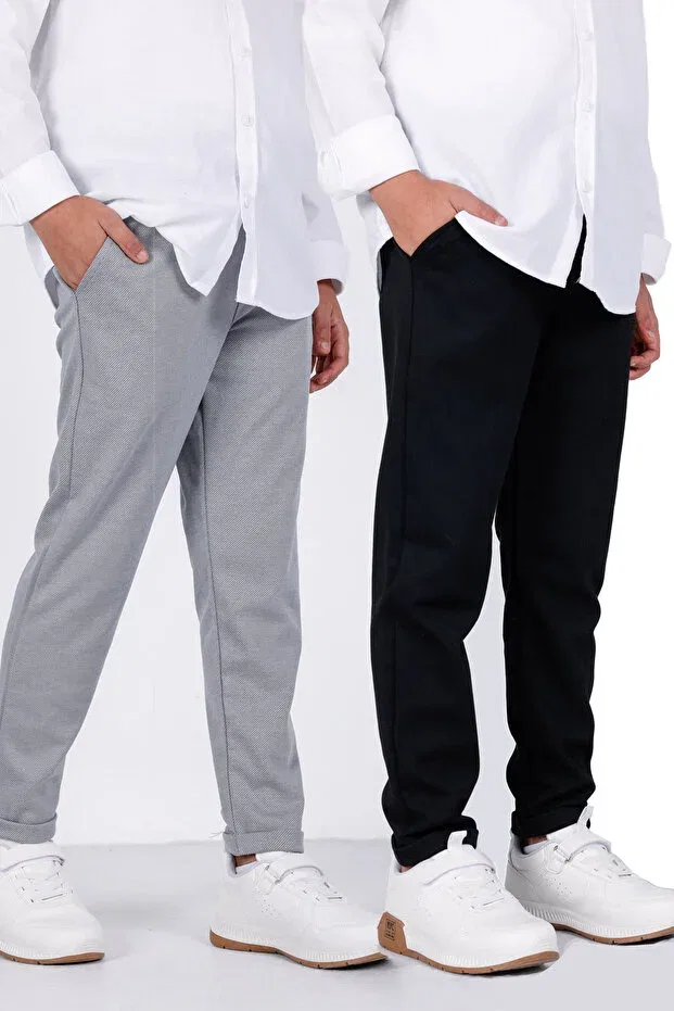 Детские джоггеры для мальчиков хлопковые 2Moda, Gray - Black 3Moda
